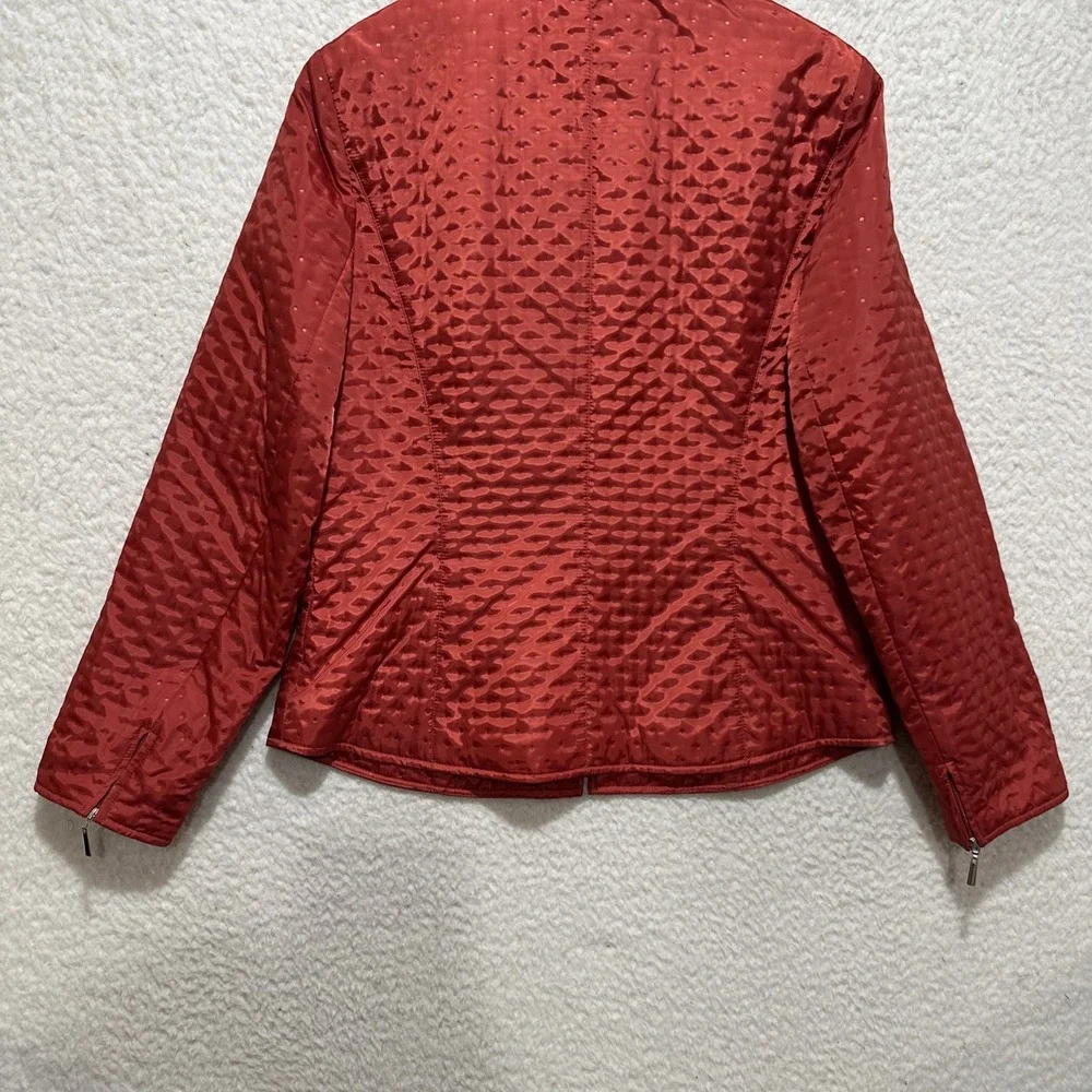 Talbot's Women's Size‎ 10 Jacket Full Zip Blazer Red Quilted Polyester Coat
